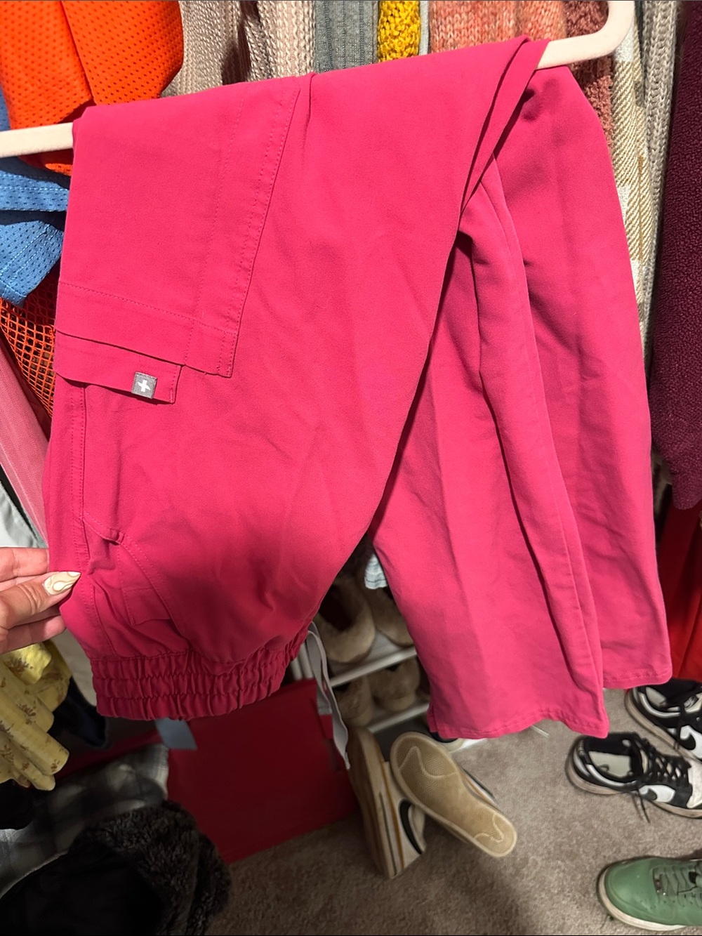 Figs Women's Bright Pink Drawstring Bermuda Shorts